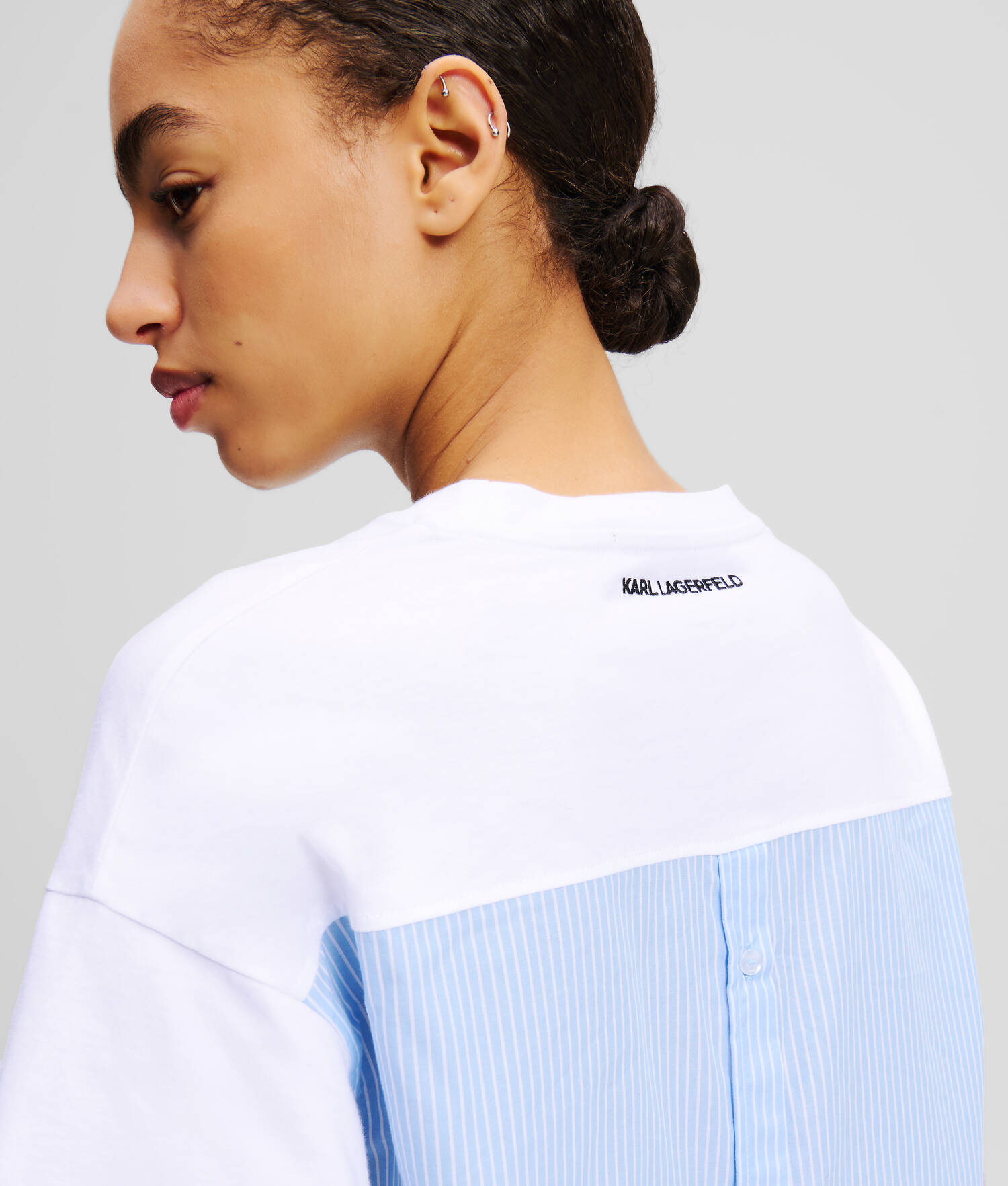 T-SHIRT EN TISSU MÉLANGÉ IKON - Blanc