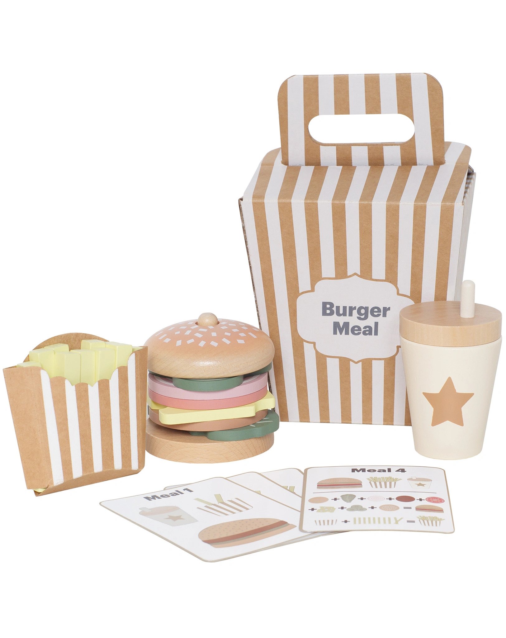 Spiel-Lebensmittel BURGER MEAL aus Holz