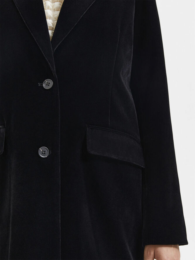 Selected Femme SLFVELVA LS BLAZER B Sort
