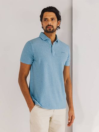 State of Art Poloshirt Piqué Melange Lichtblauw 46115907-5611 kopen