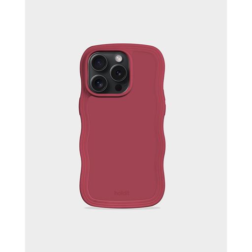 holdit Iphone 15 Pro Wavy Cover, Red Velvet