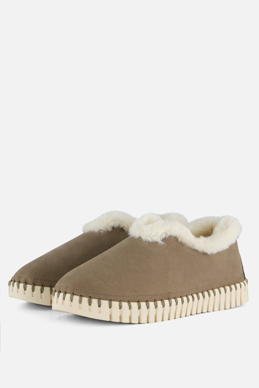 Ilse Jacobsen Pantoffels taupe Suede