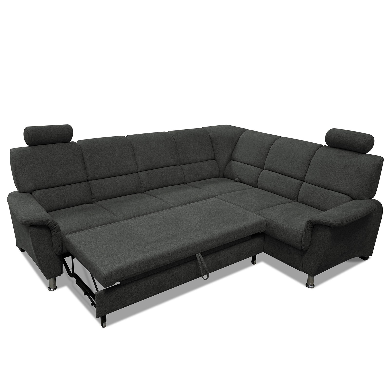Ecksofa - graugrün - Liegefunktion und Staukasten - 2-Sitzer rechts