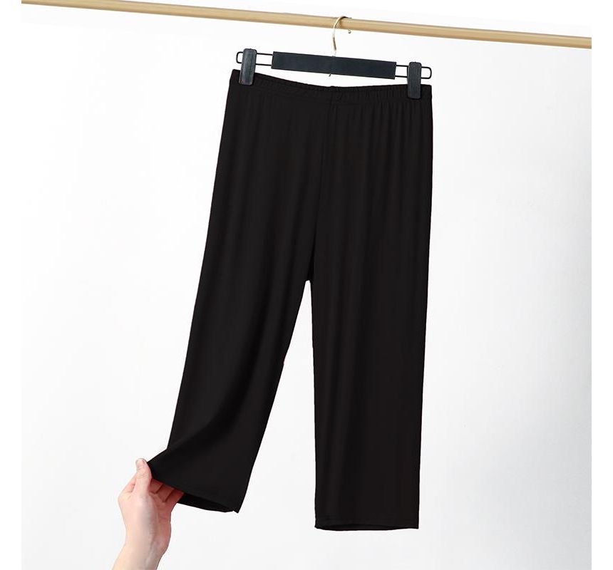 KUMI - Effen Capri-joggingbroek met elastische taille