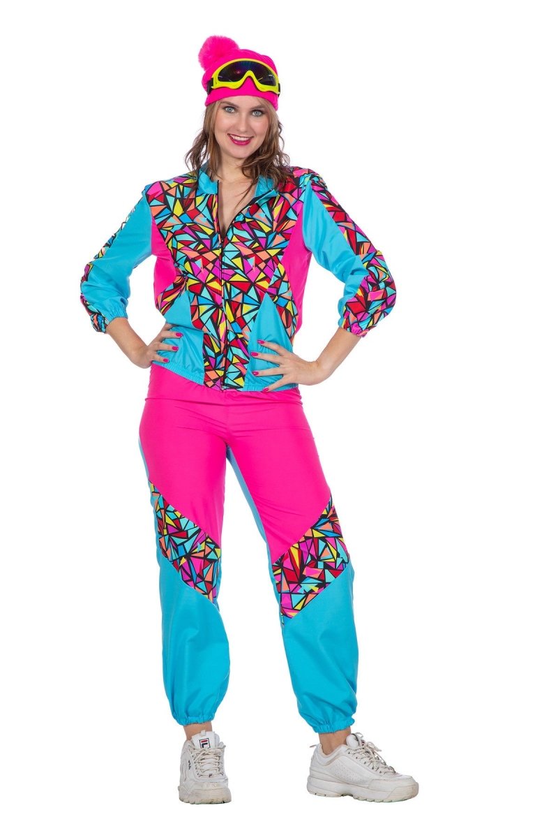 Neon Trainingspak Fout Blauw Roze Dames 2 delig