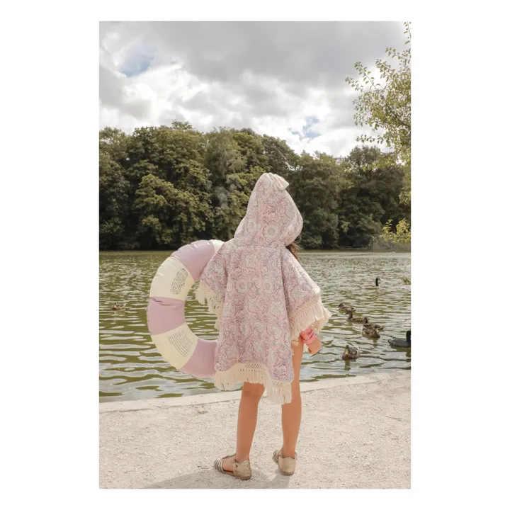 Louise Misha Poncho de bain Mael en coton bio | Rose