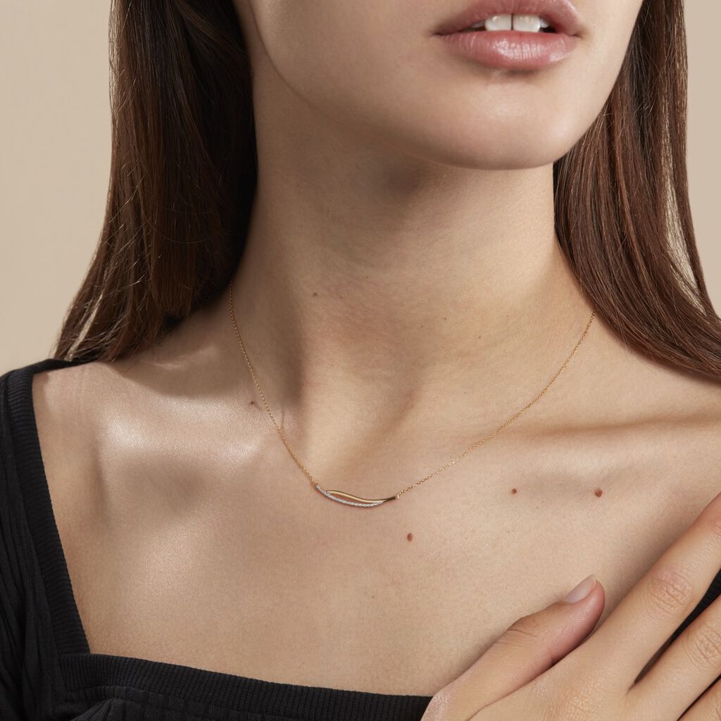 Collier Una Or Jaune Diamant