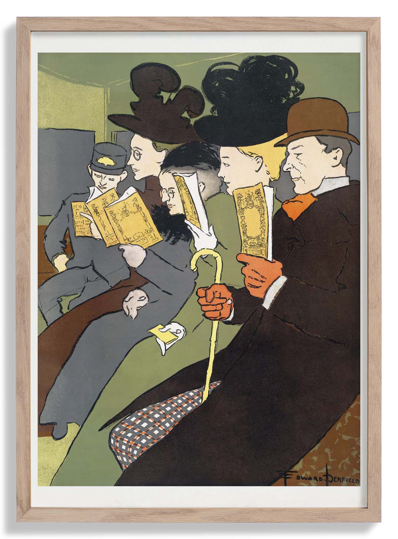 Menschen lesen Bücher von Edward Penfield