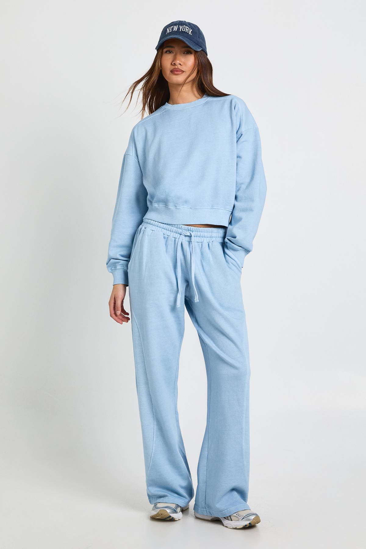 boohoo Survêtement Jambes Droites À Détails Côtelés Délavé