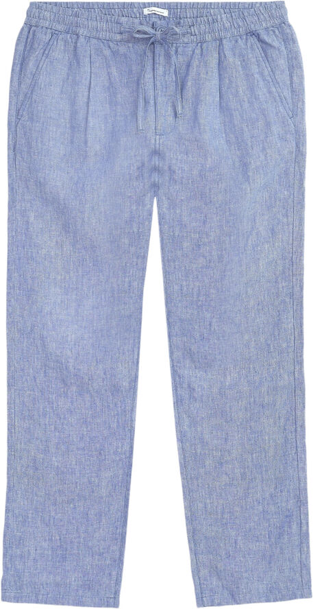 Knowledge Cotton Apparel FIG loose linen pants - GOTS/Vegan Moonlight blue