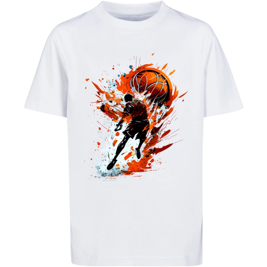 F4NT4STIC T-Shirt Basketball Splash Sport  UNISEX weiß