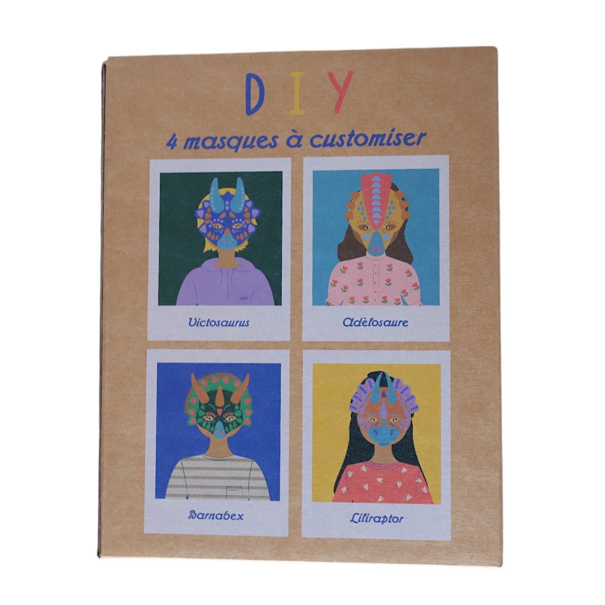Kit 4 masques dinosaures Do It Yourself Mercredi et Patati