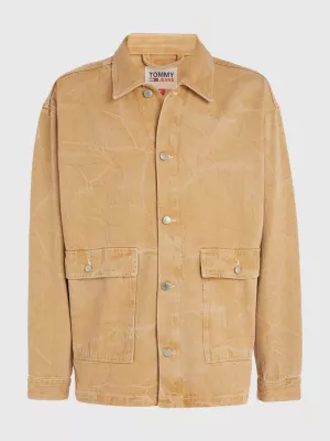 Jaqueta de trabalho oversized em denim revestido