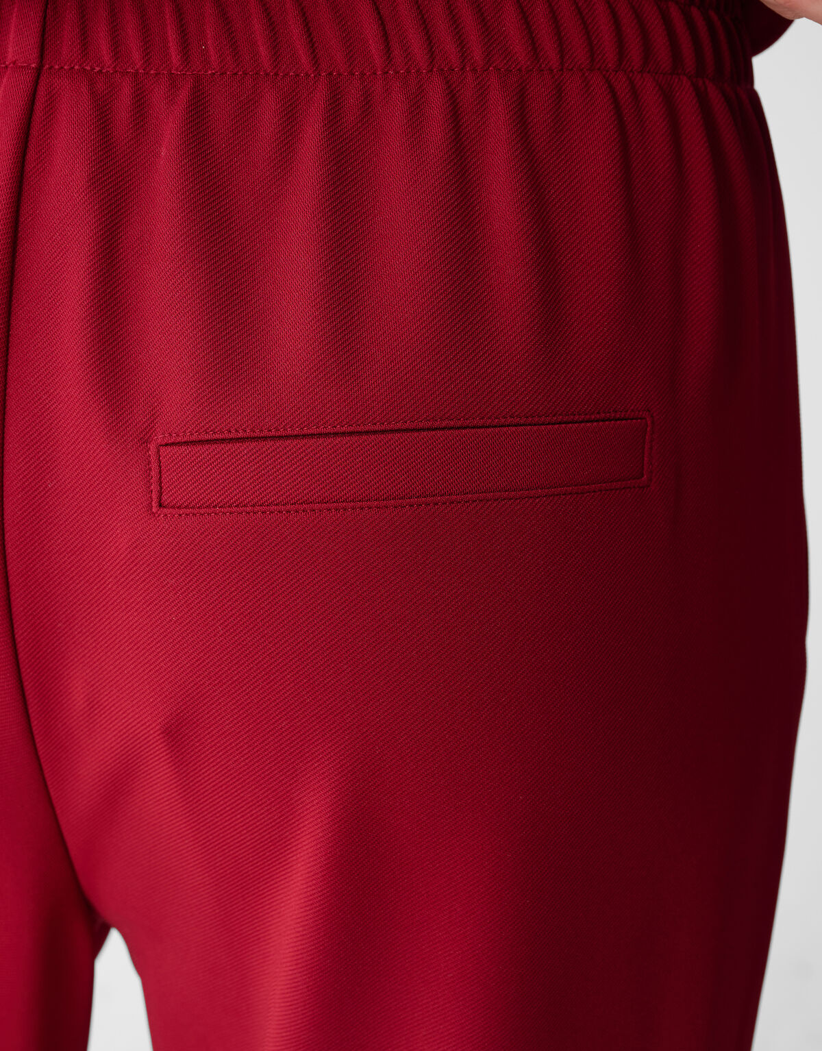Basis Wide Leg Broek Donkerrood