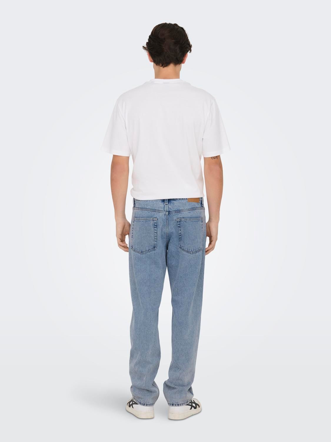 ONSEDGE Mittlere Taille Gerade geschnitten Jeans Light Blue Denim