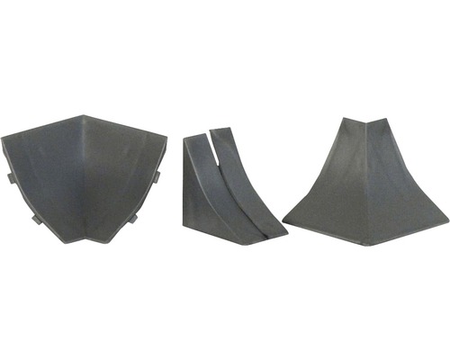 Accessoireset voor wandafsluitingsprofiel 23 titanium, 4-delig