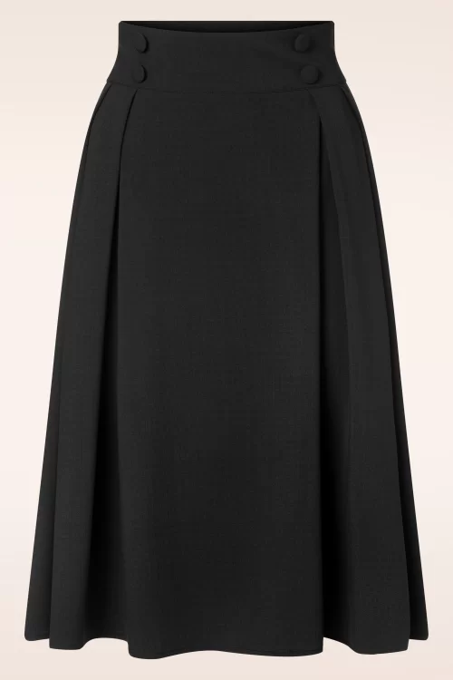 Vixen Dina Button Waist rok in zwart