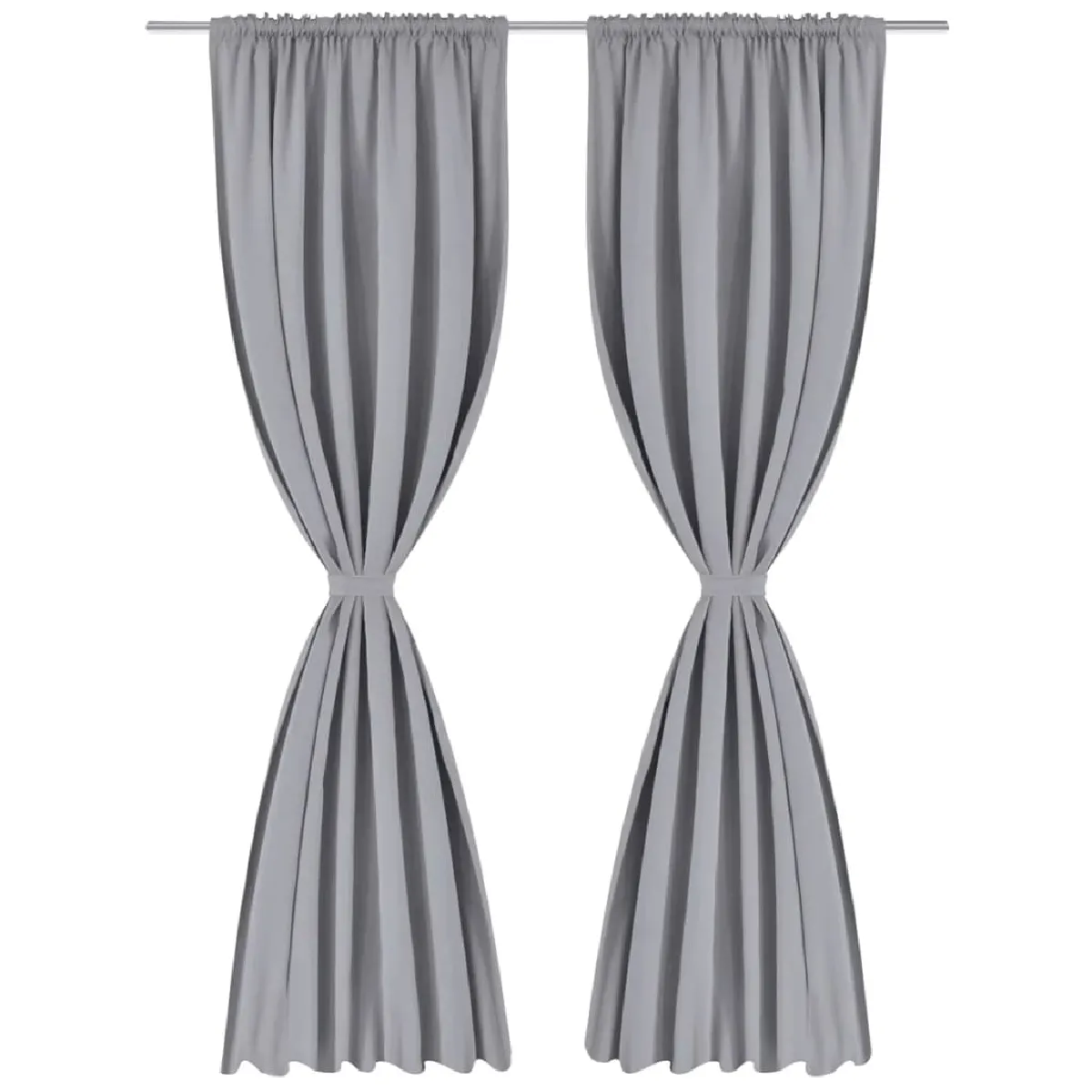 VidaXL Rideaux occultants à fentes 2 pcs - Gris