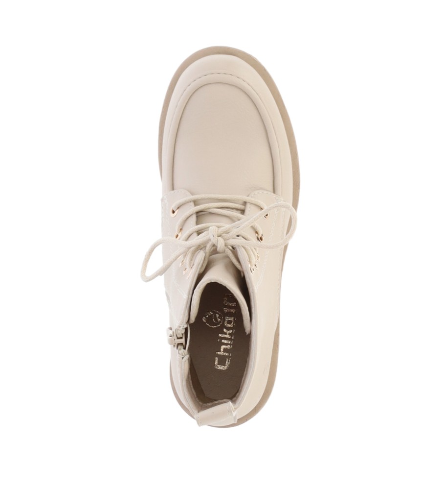 Botas de cano curto infantis Chika10, cor bege (British 02).