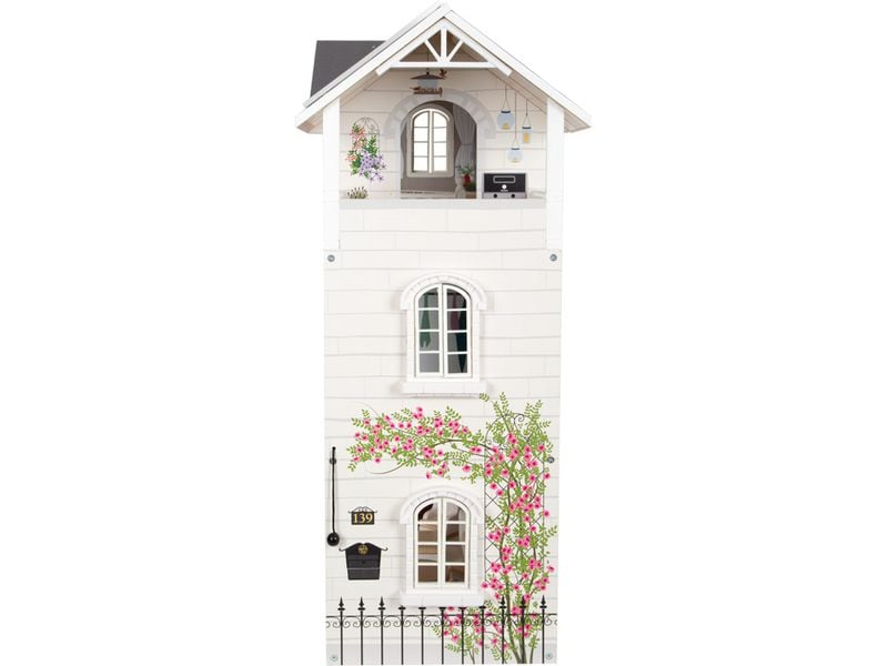 small foot Puppenhaus Stadtvilla Grosses, stabiles Haus für Puppen mit detailreicher Gestaltung