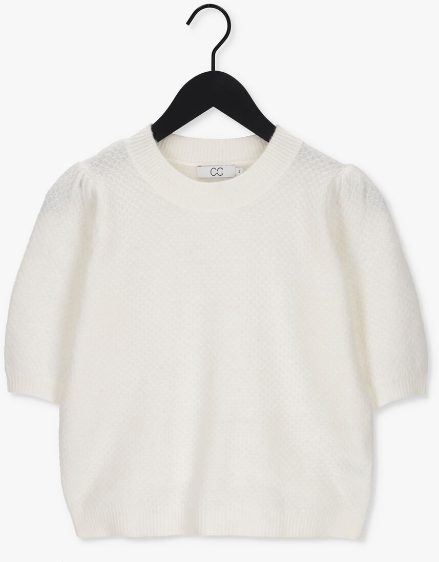 CC HEART ecru cc heart trui elsa diamond knit blouse, short sleeves