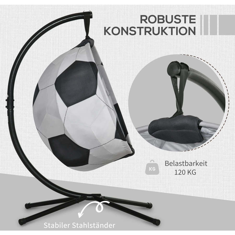 Outsunny Hängesessel im Fußball-Design bunt