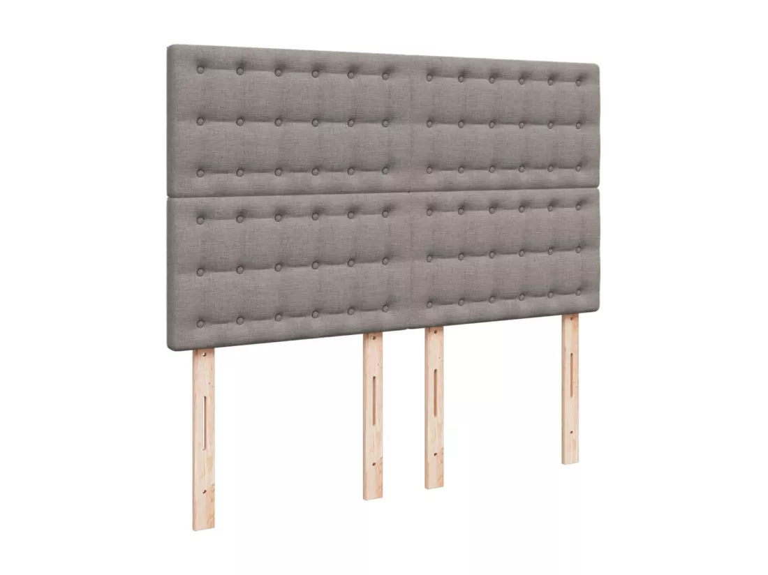 Sommier à lattes de lit avec matelas Taupe 140x190 cm Tissu