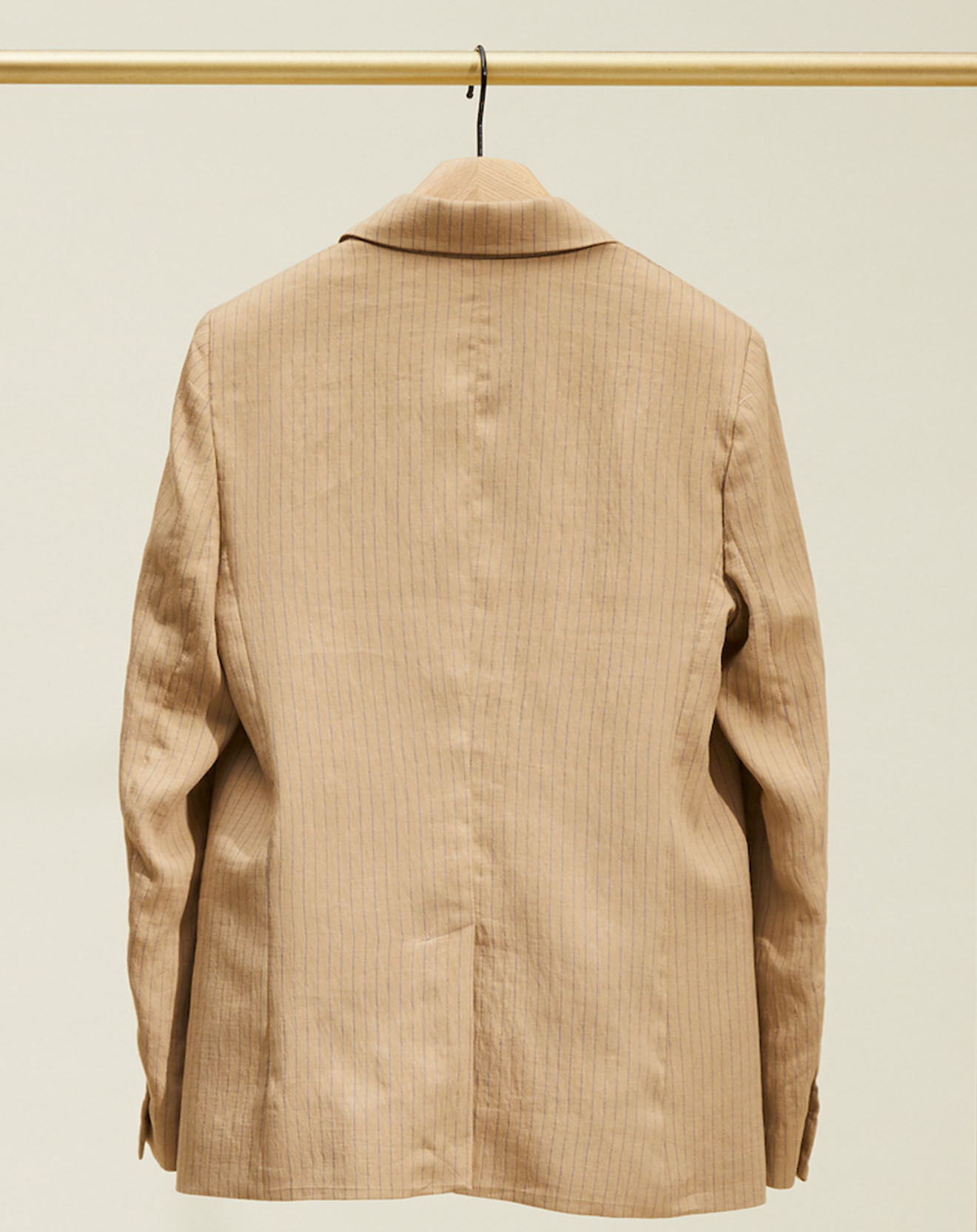 Chloé Stora Veste en Lin mélangé Vienne rayée beige