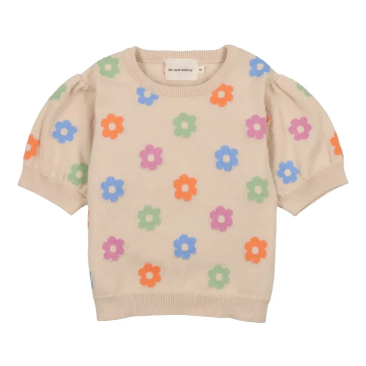 the new society Pull Manches Courtes Kent Coton Bio | Crème