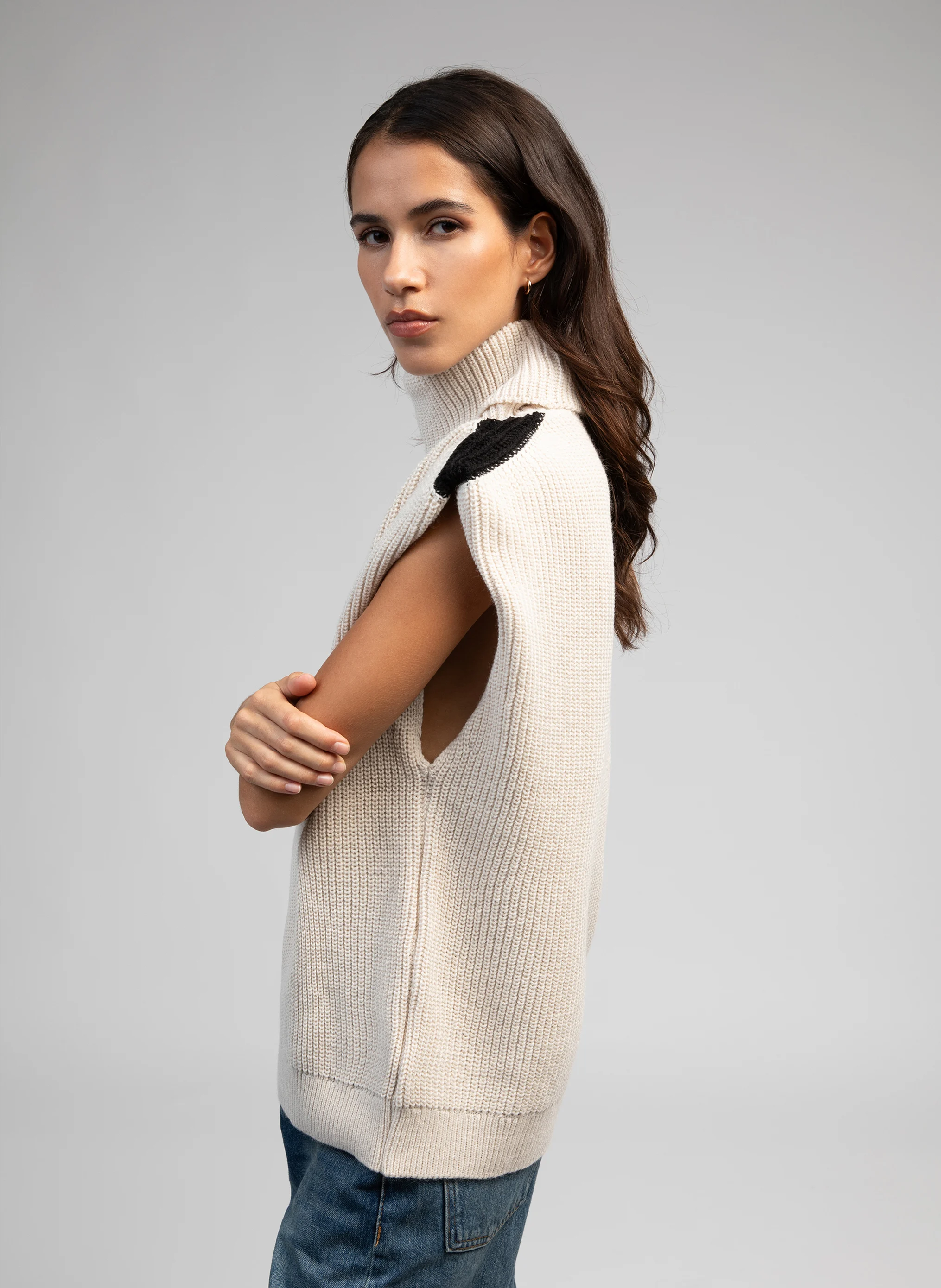 LARIANA - Pull col roulé | Blanc