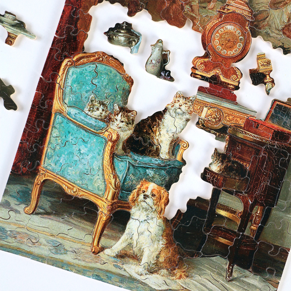 Famille de chats et chien de lambert