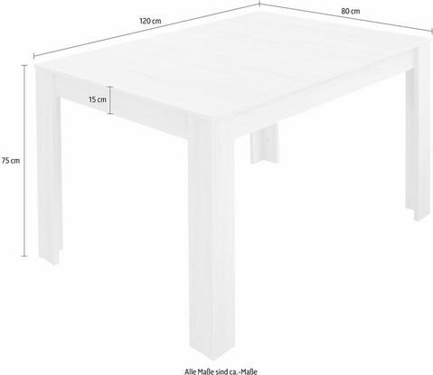 Eettafel - Ongeschaafd Eik - 120x80 cm - Inklapbaar