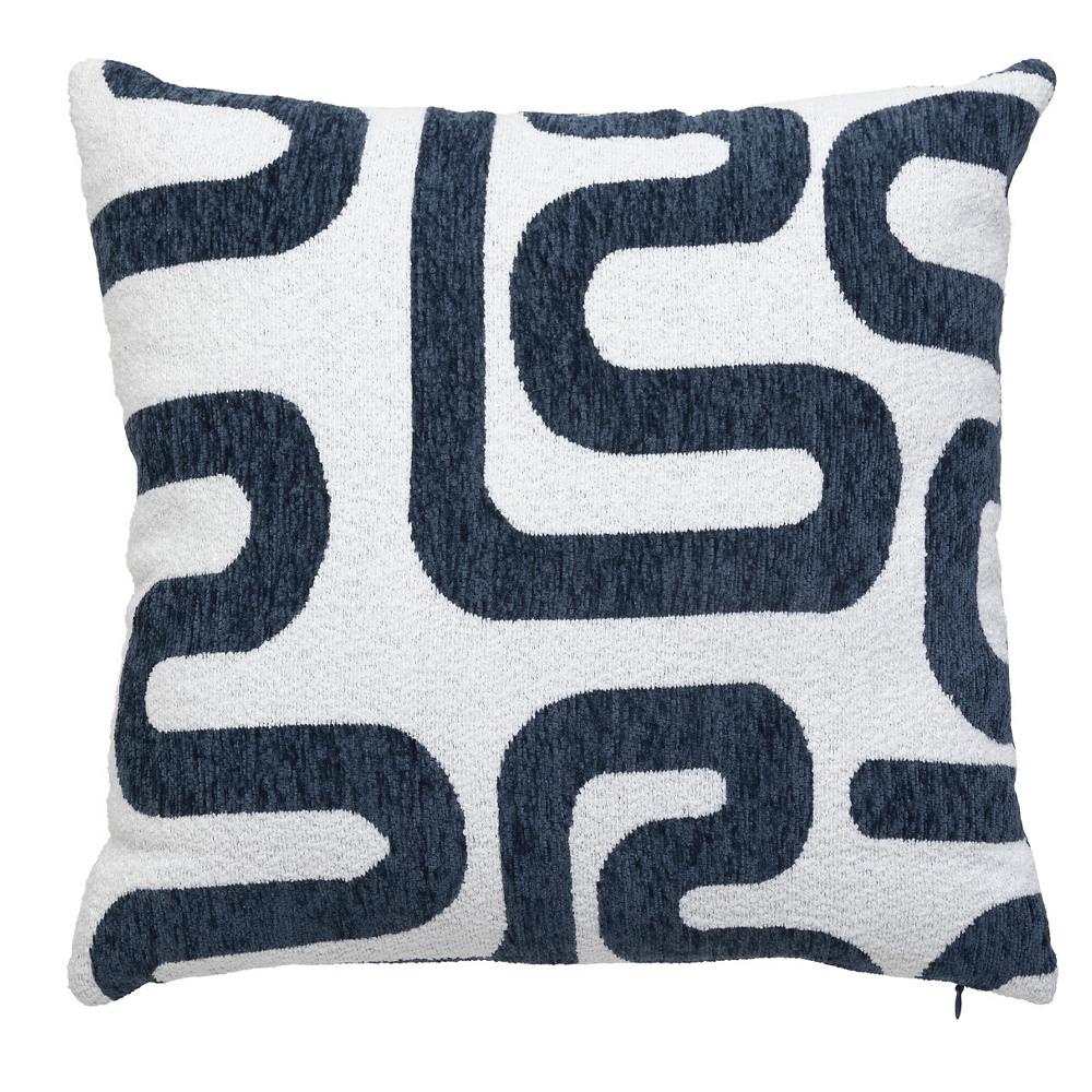Atmosphera Coussin Blanc/Bleu jacquard Atmosphera Safina 40x40cm