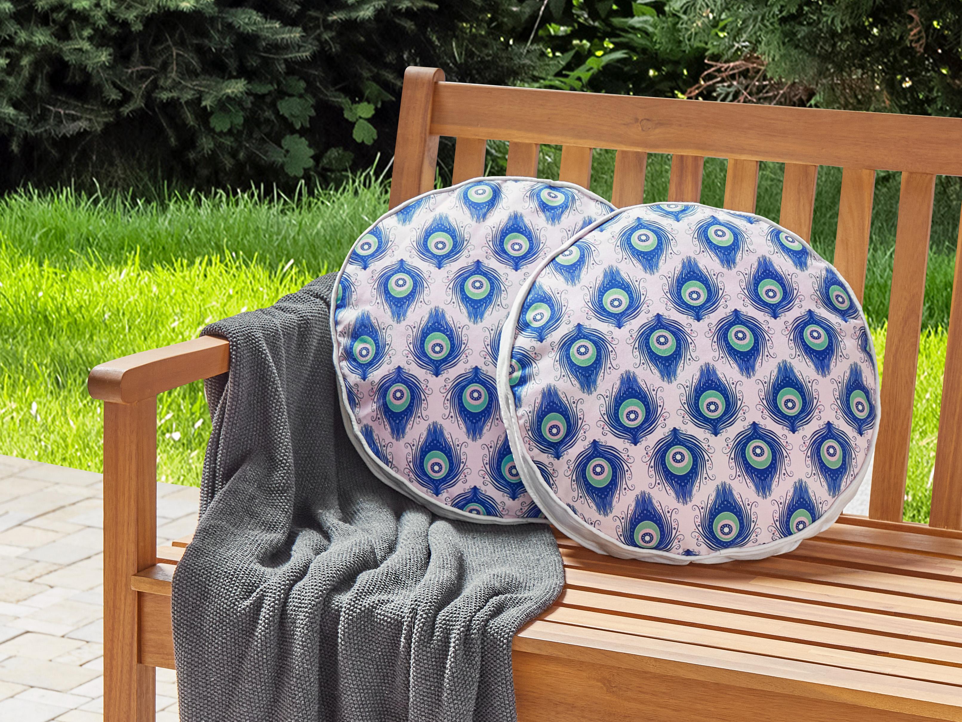 Set van 2 tuinkussens CERIANA dierenprint 40 x 40 cm Blauw