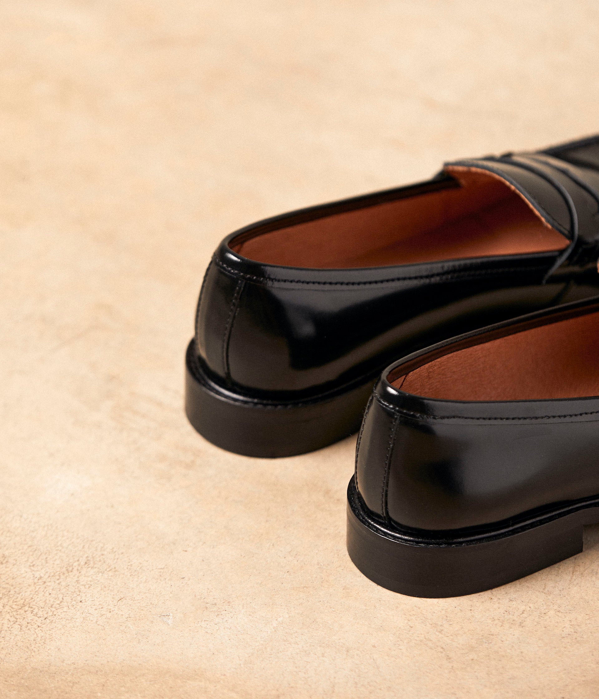 Mocassins cuir noir Angella