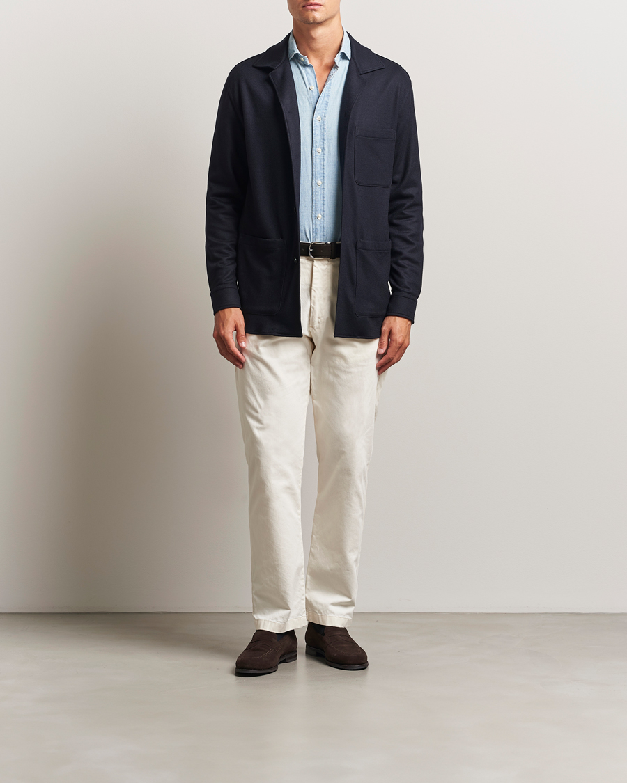Canali Wool Shirt Jacket Navy
