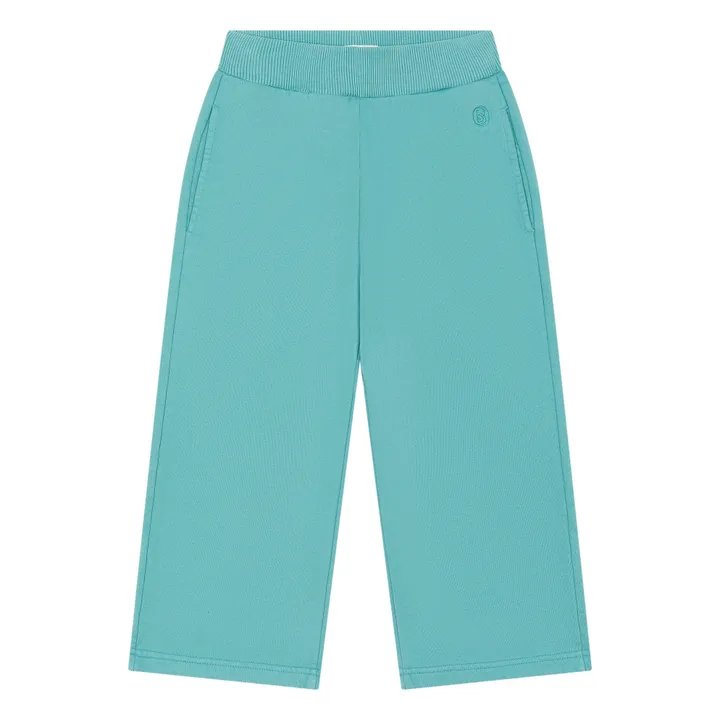SMALLABLE BASICS Jogger Fille Droit Molleton Bio | Vert Menthe