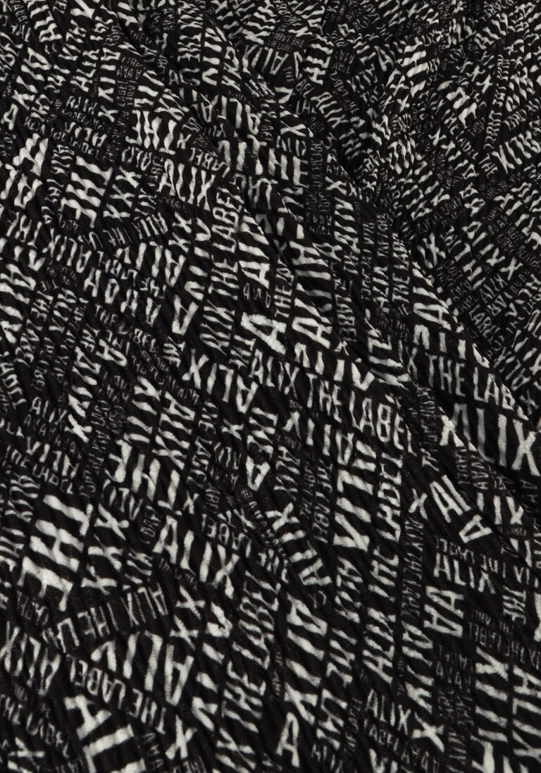 ALIX THE LABEL zwarte alix the label flared broek ladies woven crinkle text pants