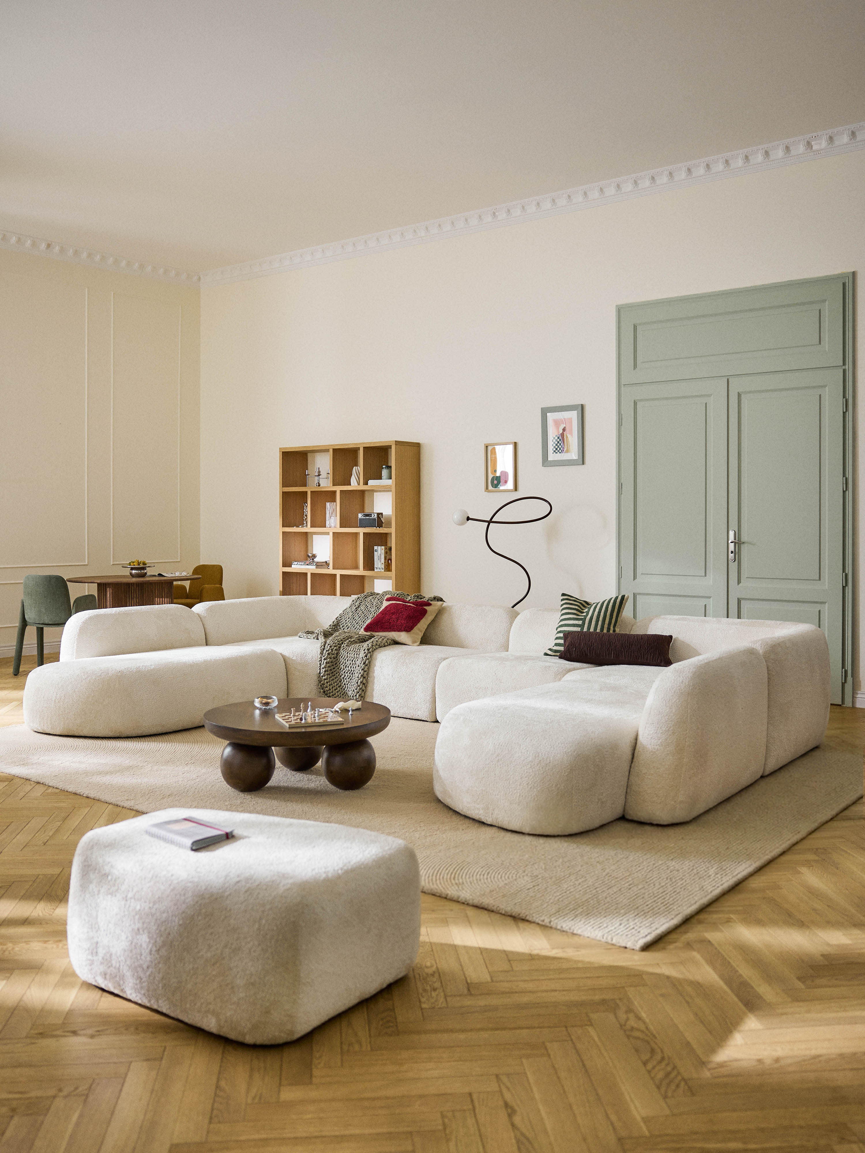 XL modulaire bank Wolke van teddy bouclé