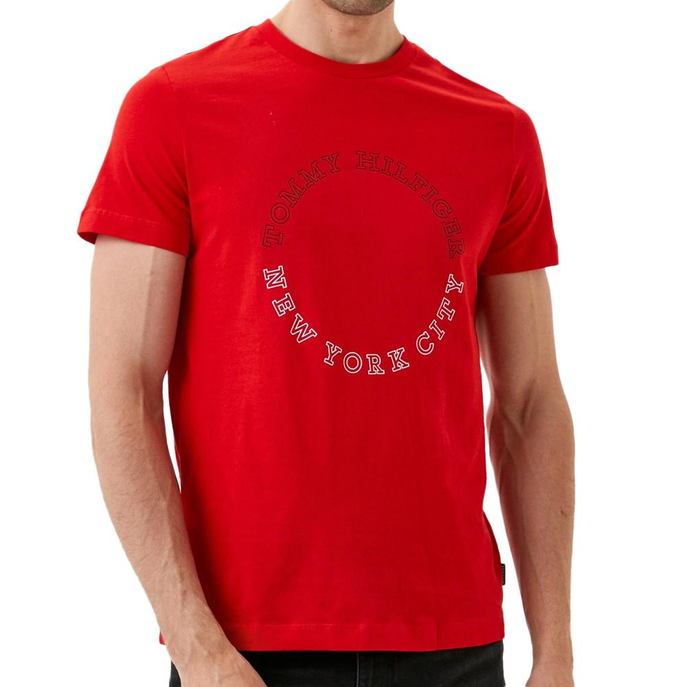 Tommy Hilfiger T-shirt Rouge Homme Tommy Hilfiger Monotype Roundle