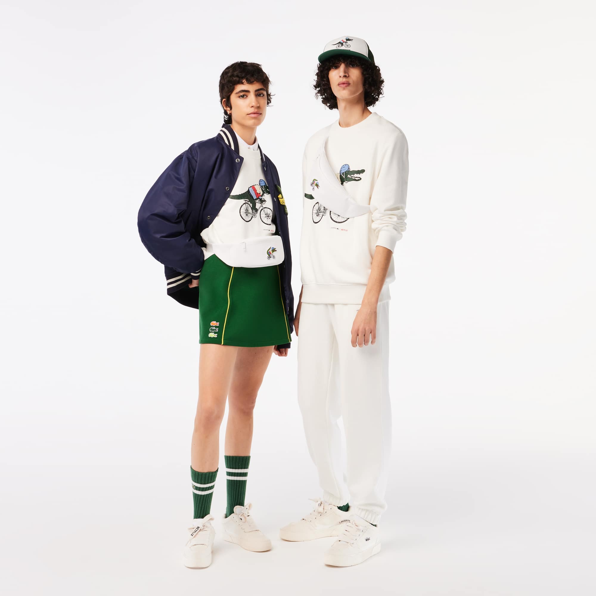 Sac banane unisexe Lacoste x Netflix avec imprimé crocodile Sacs banane - Blanc - Lacoste - Unisex