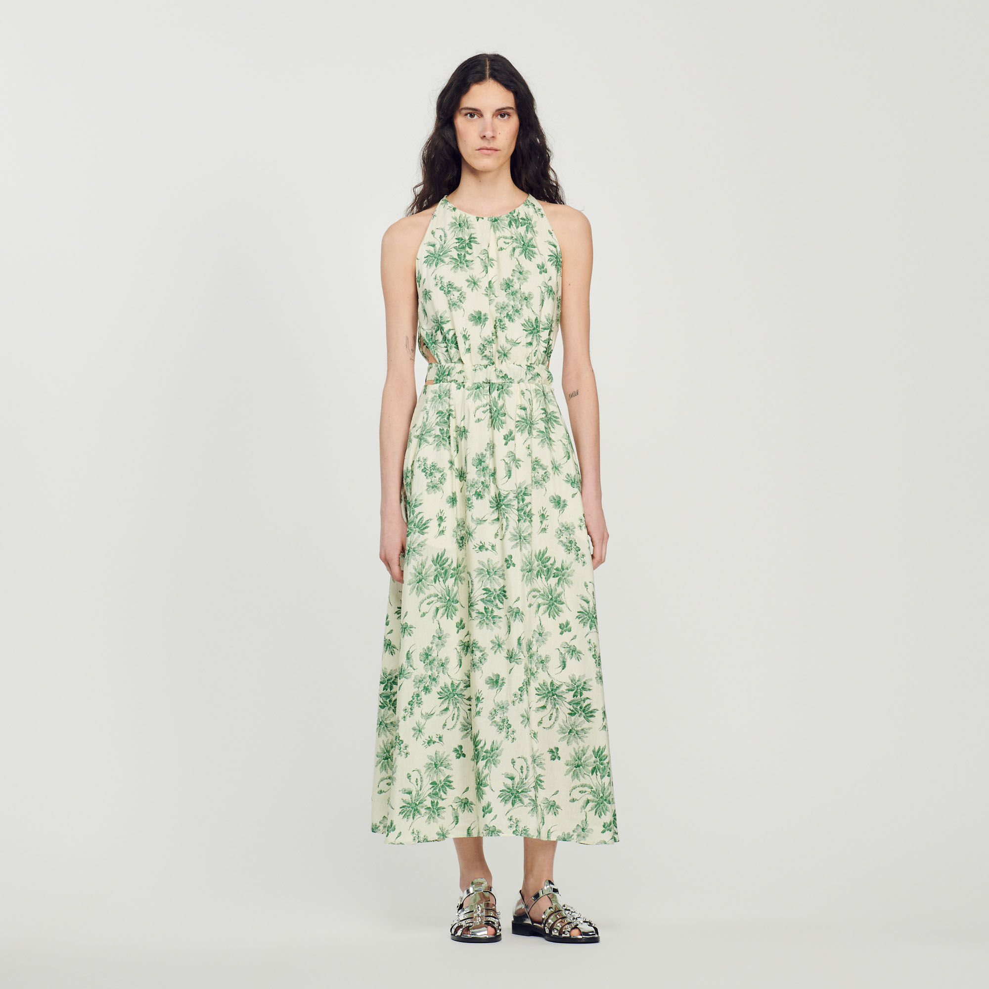 Robe longue imprime fleuri