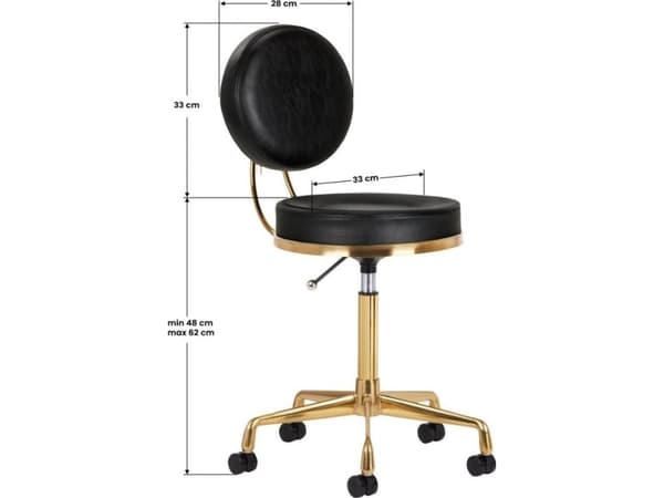 Activeshop KOSMETISK STOOL H5 GULL SVART