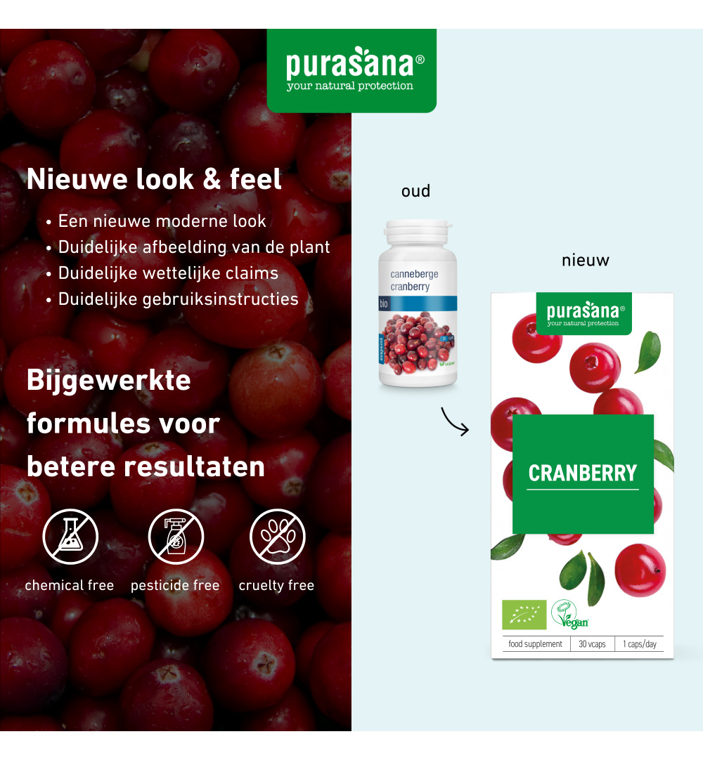 Purasana Cranberry/Canneberge Vegan Bio (30 vega capsules)
