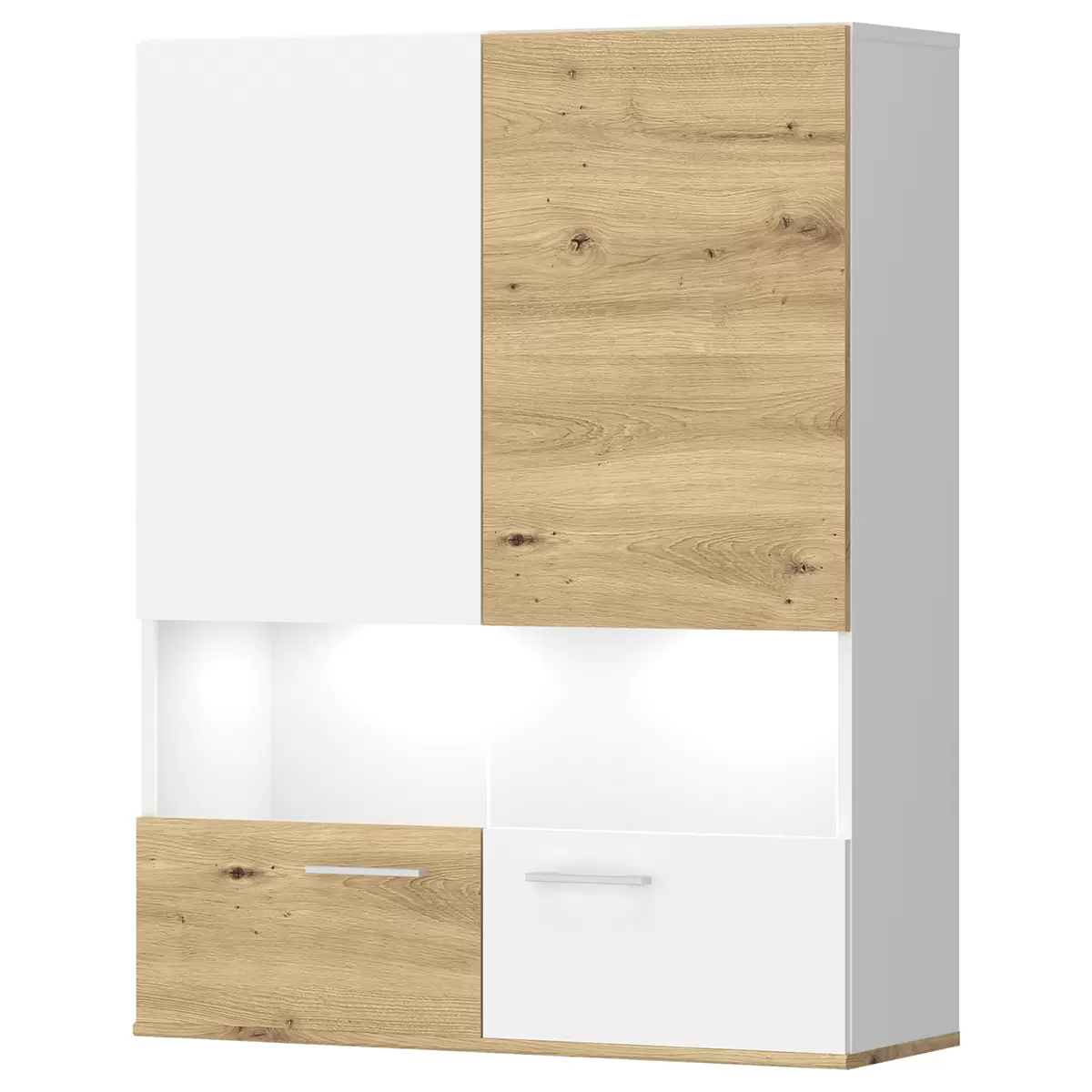 Highboard Valencia weiss,Artisan Eiche