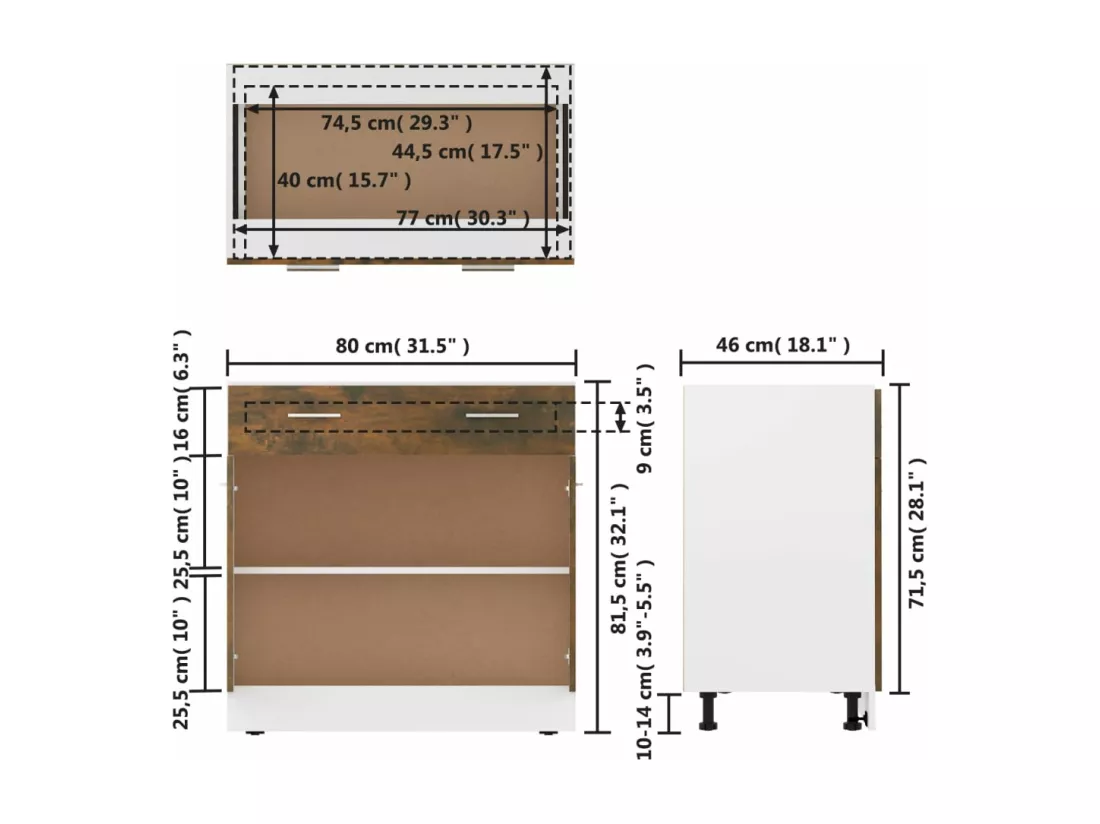 Armoire de plancher à tiroir 