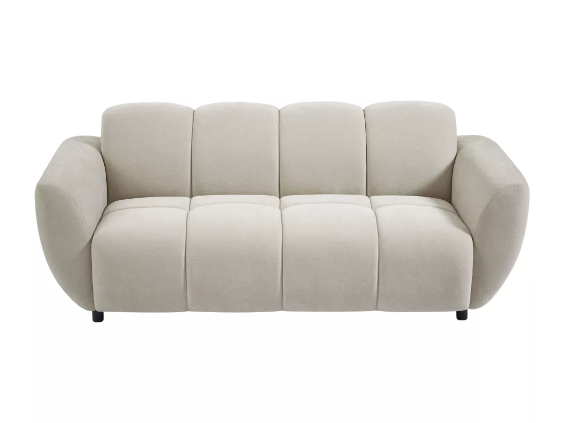 Canapé 3 places en tissu beige effet matelassé JULORI