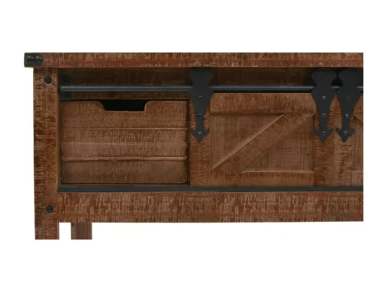 Table console Bois massif de sapin 131 x 35,5 x 75 cm Marron