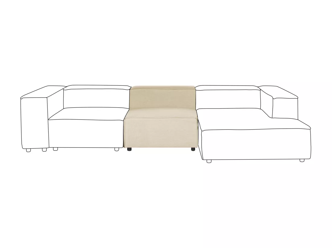 Module 1 place pour canapé en lin beige APRICA