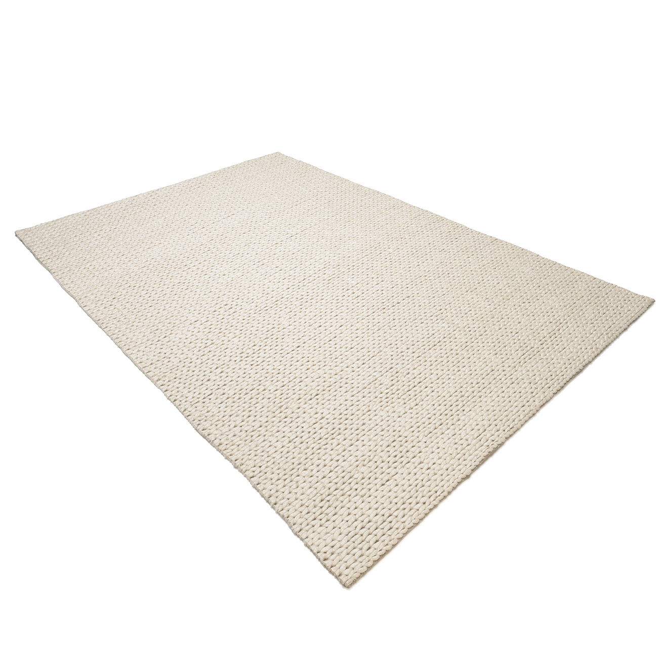 Macabane Tapis en Laine tissée Quentin écru - 230x160 cm